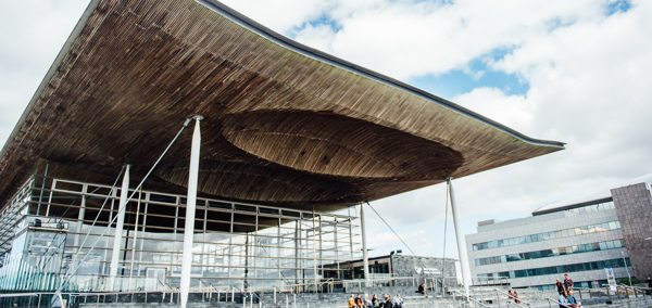 The Senedd in Cardiff Bay